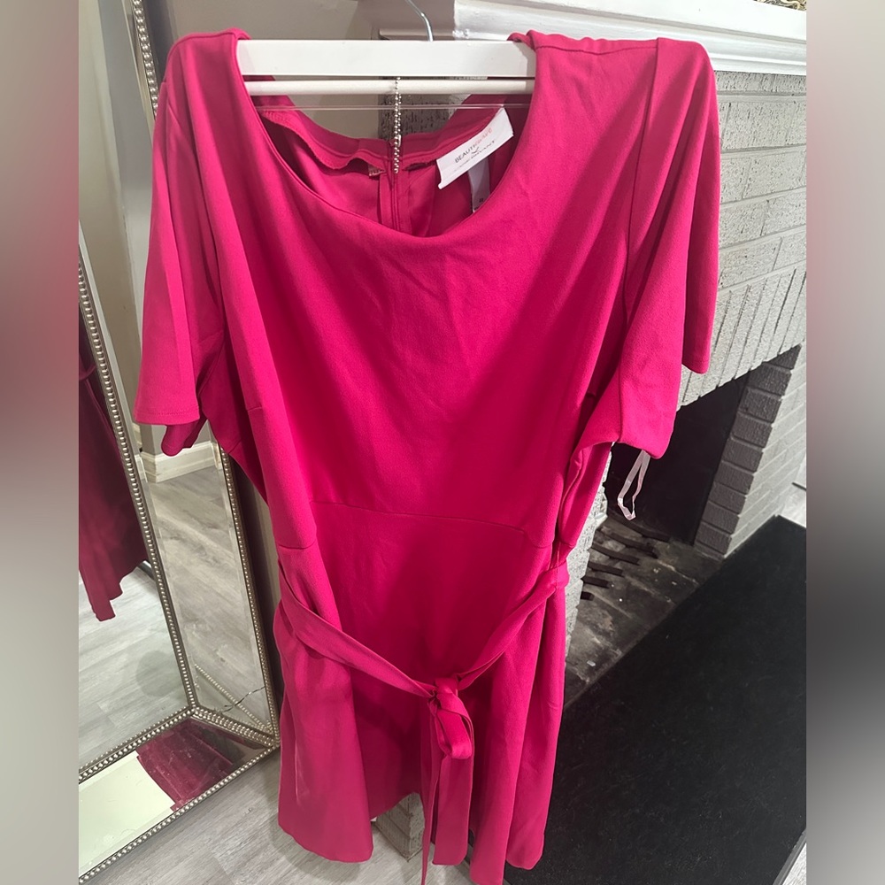 Lane Bryant Fuchsia Short Sleeve Dress - Picture 2 of 5